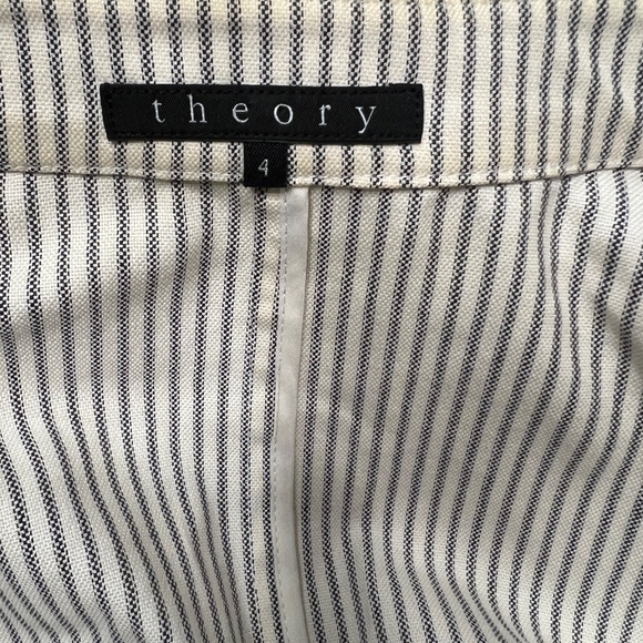 Theory Pinstripe Open Front Lanai Canvas Blazer - Picture 4 of 9
